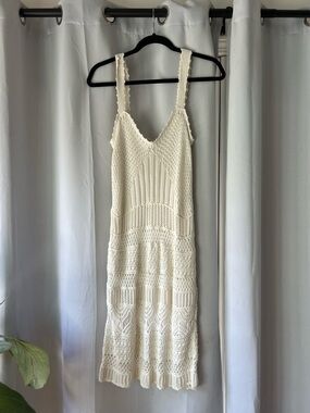 Abercrombie & Fitch Cream Crochet Tank Dress